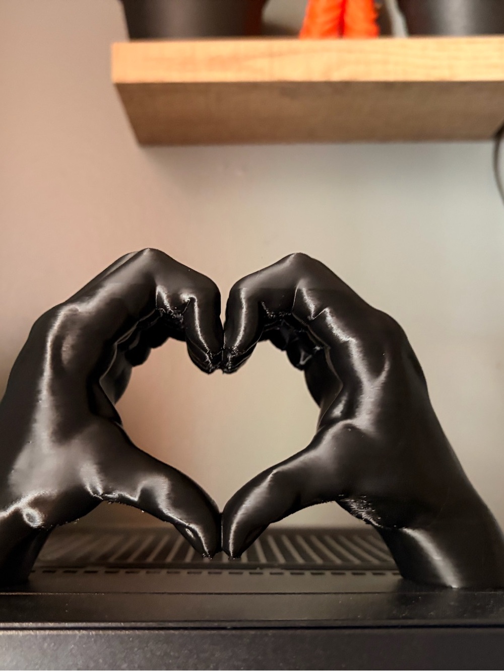Black Hand Heart Sculptures